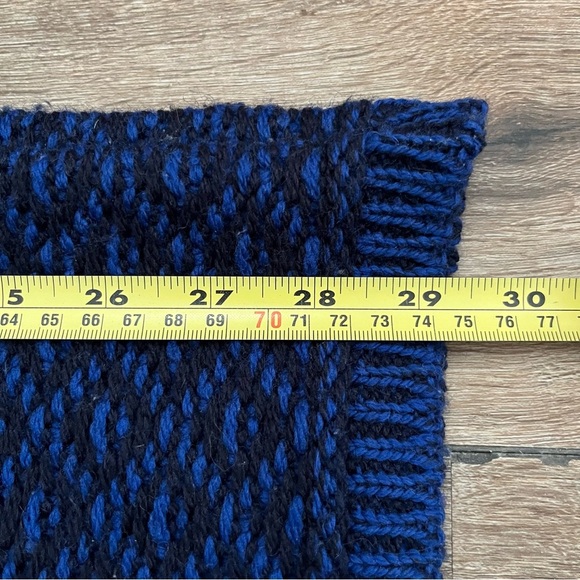 Aran Crafts Merino Wool Cable Knit Long Zip Up Sweater Women’s XXS Navy & Black - Picture 8 of 10